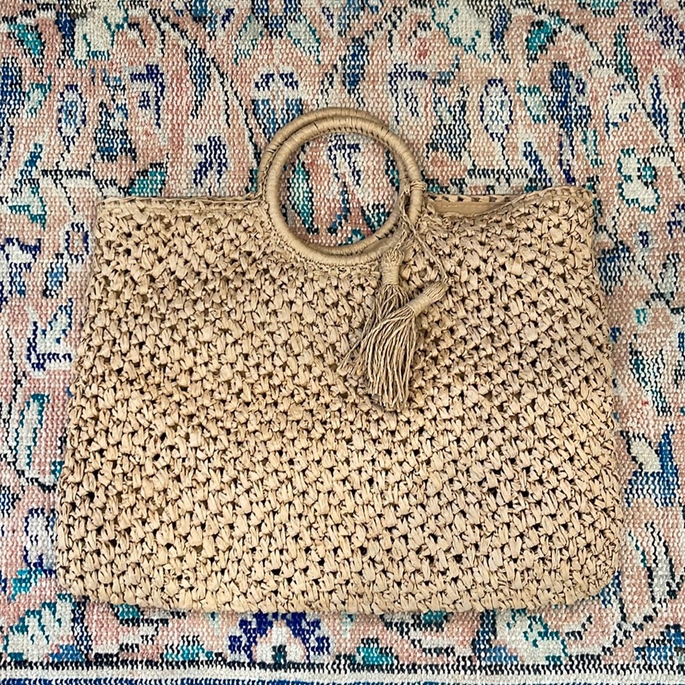 Large woven tote bag